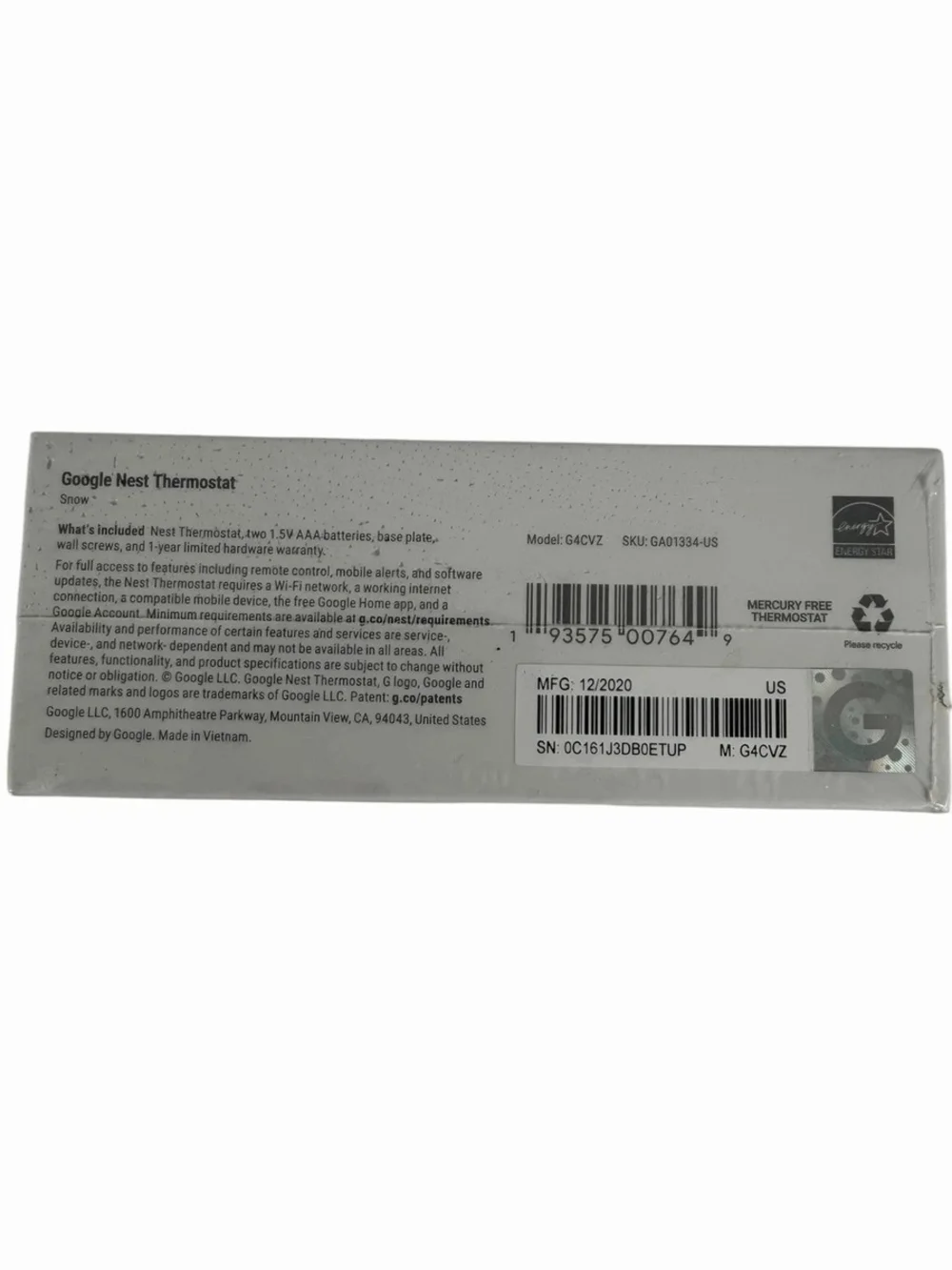 NIB Google Nest Thermostat